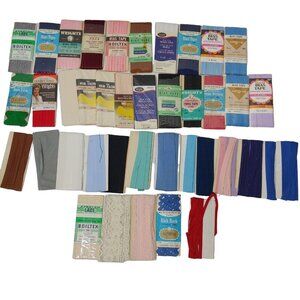 Seam Binding Bias Tape Rick Rack Lot of 40 Mixed 22 New 18 Remnants Colors Sew